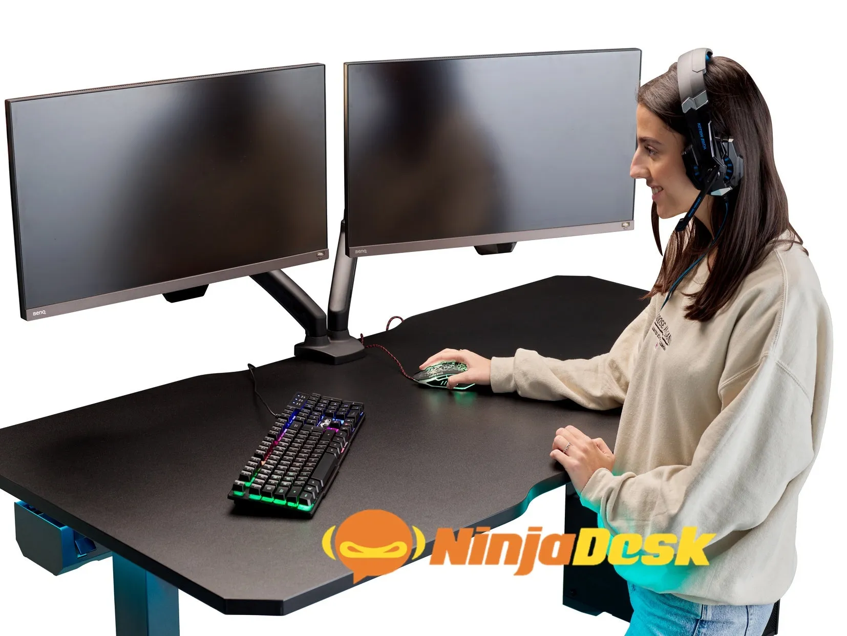 NINJA Professional Height Adjustable Gaming Desk (with Bluetooth control)