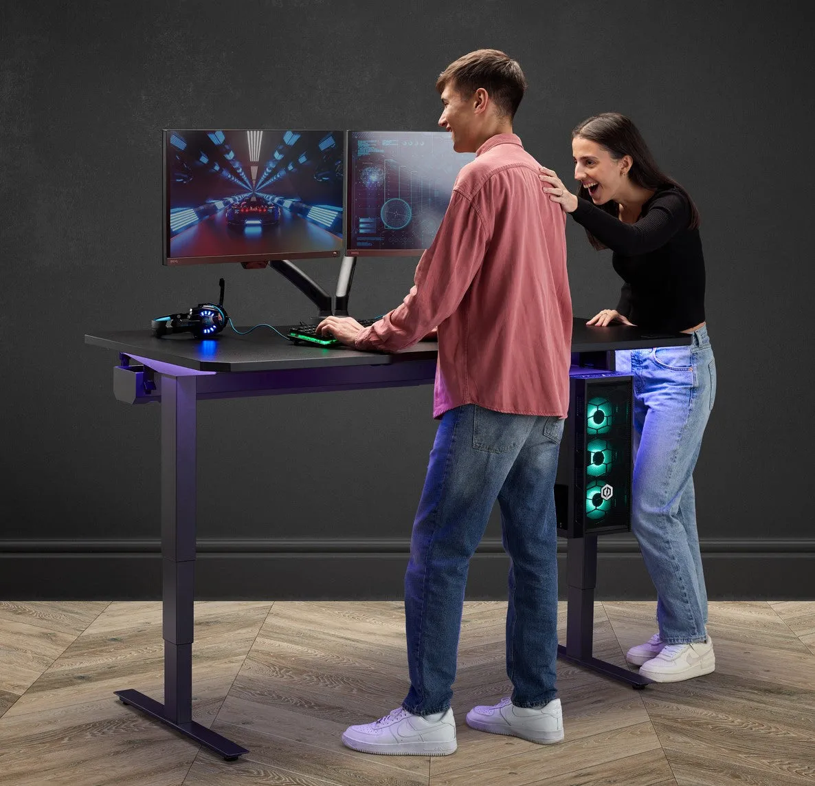 NINJA Professional Height Adjustable Gaming Desk (with Bluetooth control)