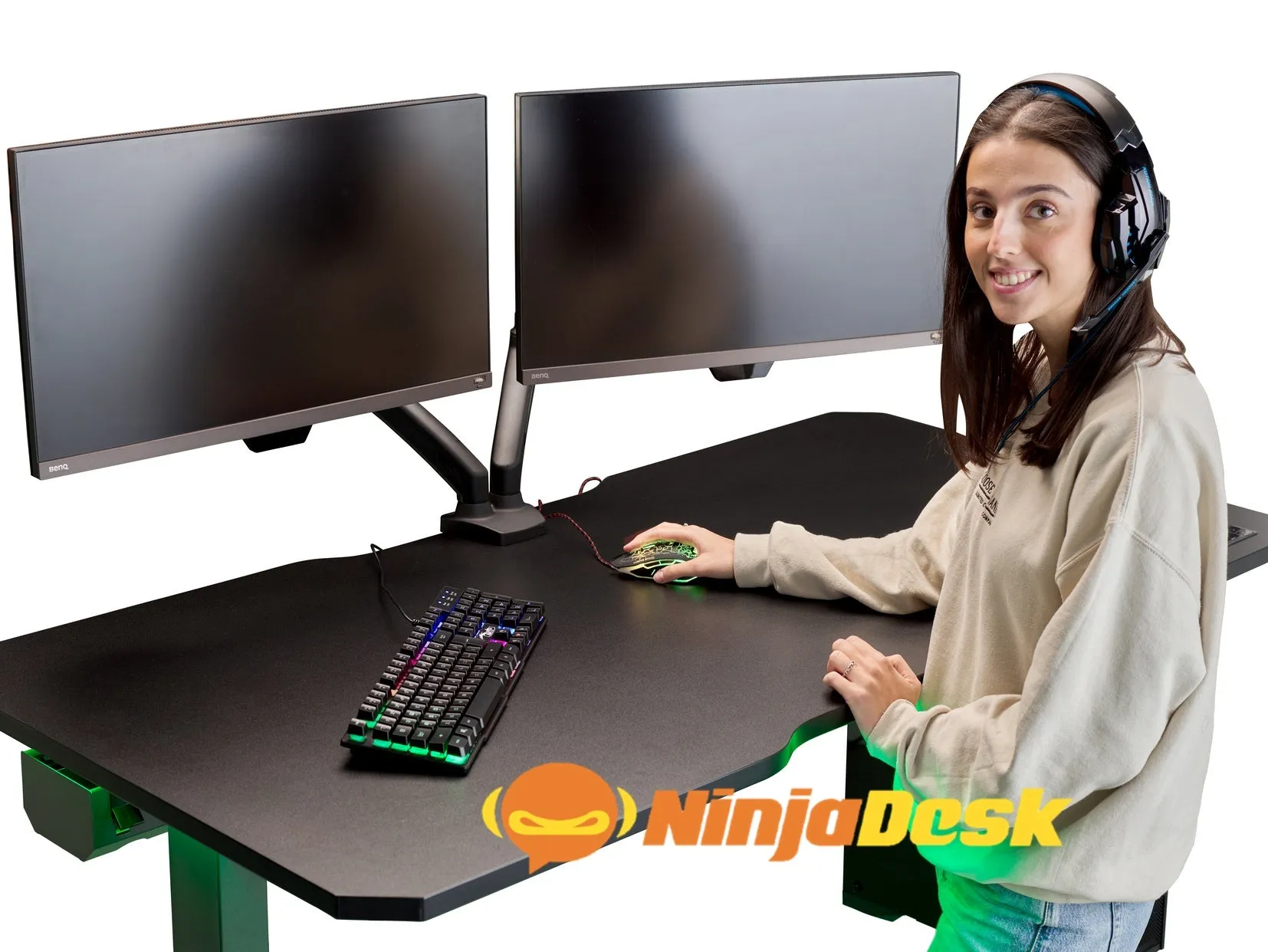 NINJA Professional Height Adjustable Gaming Desk (with Bluetooth control)