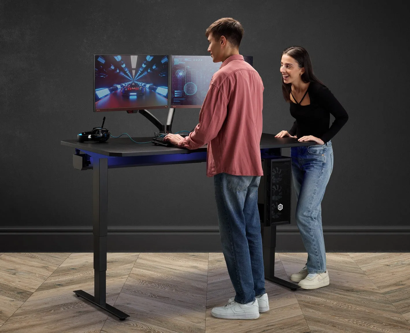 NINJA Professional Height Adjustable Gaming Desk (with Bluetooth control)