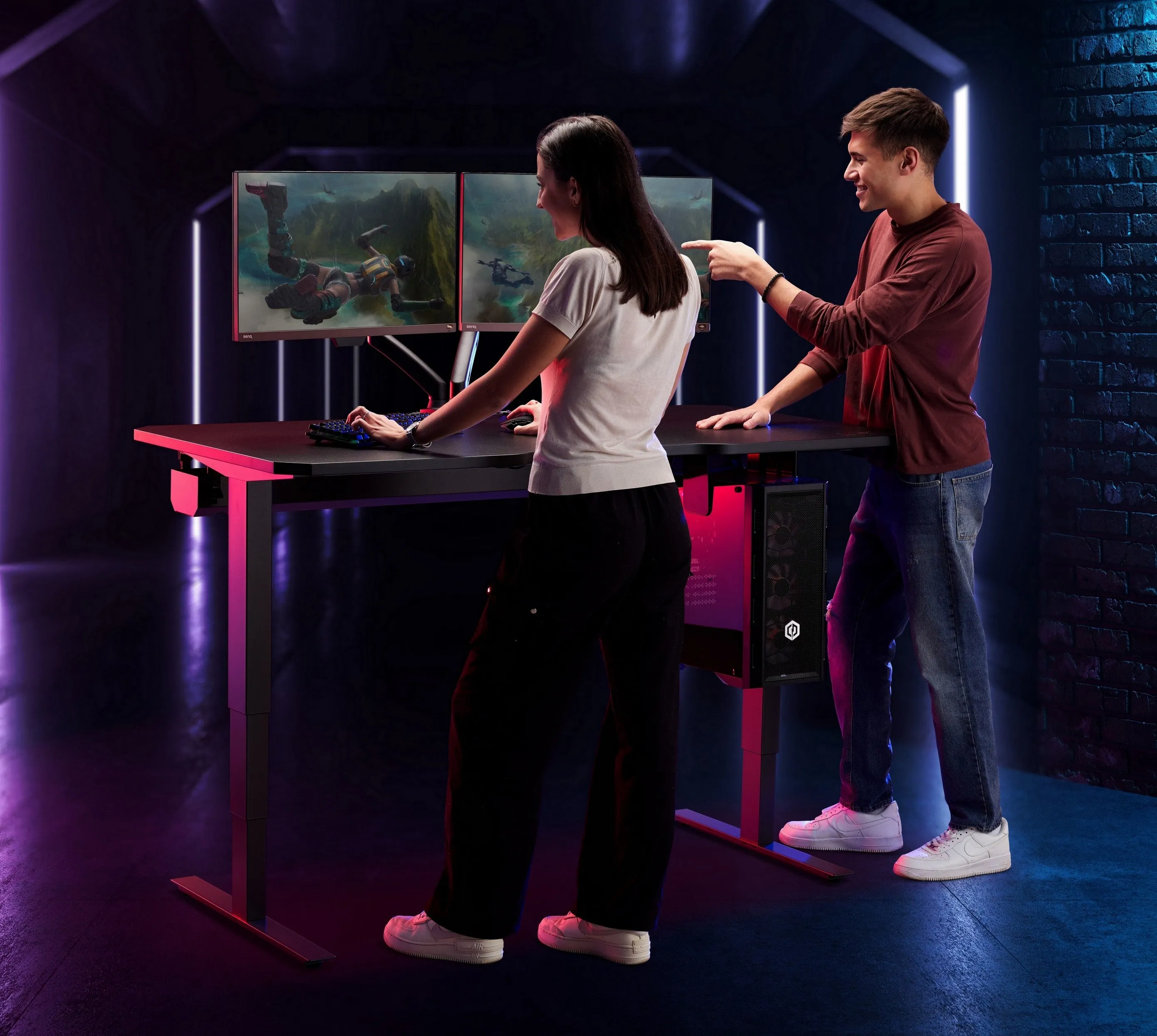 NINJA Professional Height Adjustable Gaming Desk (with Bluetooth control)