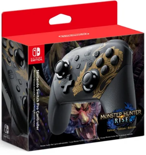 Nintendo Switch Pro Controller Monster Hunter Rise Special Edition - Black - Brand New