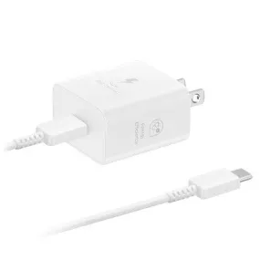 Open Box - Samsung 25W Super Fast USB-C Wall Charger with USB-C Cable - White