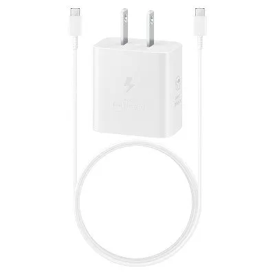 Open Box - Samsung 25W Super Fast USB-C Wall Charger with USB-C Cable - White