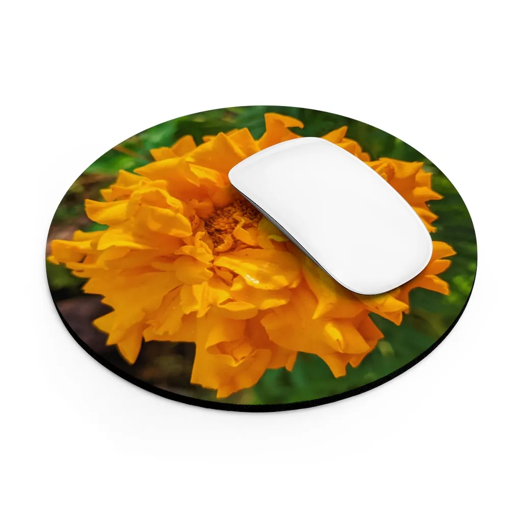 Orange Flower Mouse Pad