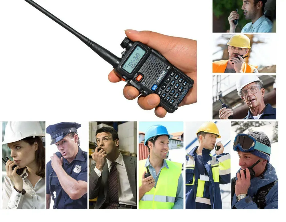 Original Baofeng UV-5R FM Walkie Talkie 5W Portable Ham Amateur CB Radio Dual Band VHF/UHF Transceiver Two Way Radios Hunting