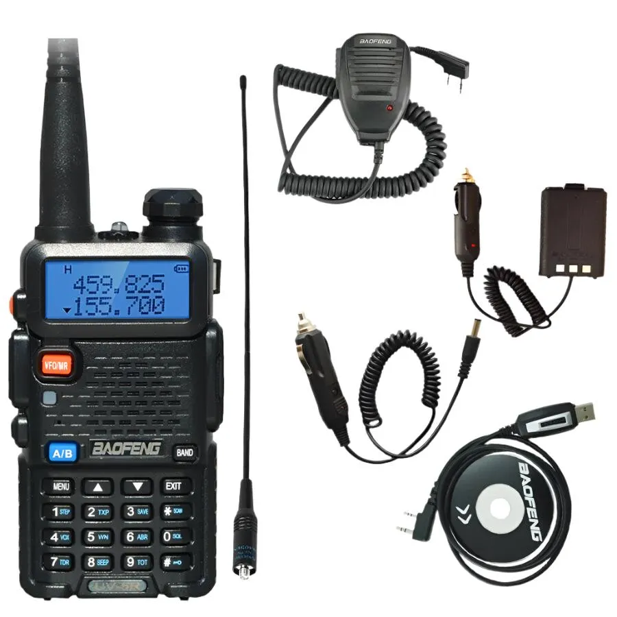 Original Baofeng UV-5R FM Walkie Talkie 5W Portable Ham Amateur CB Radio Dual Band VHF/UHF Transceiver Two Way Radios Hunting