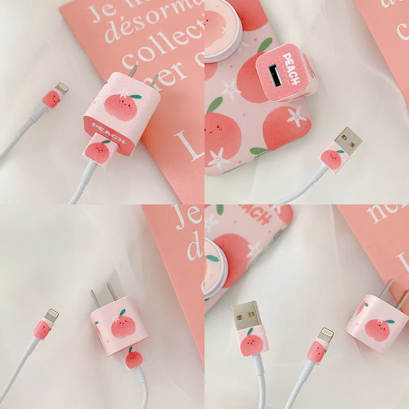 Peach iphone charger sticker KF82731