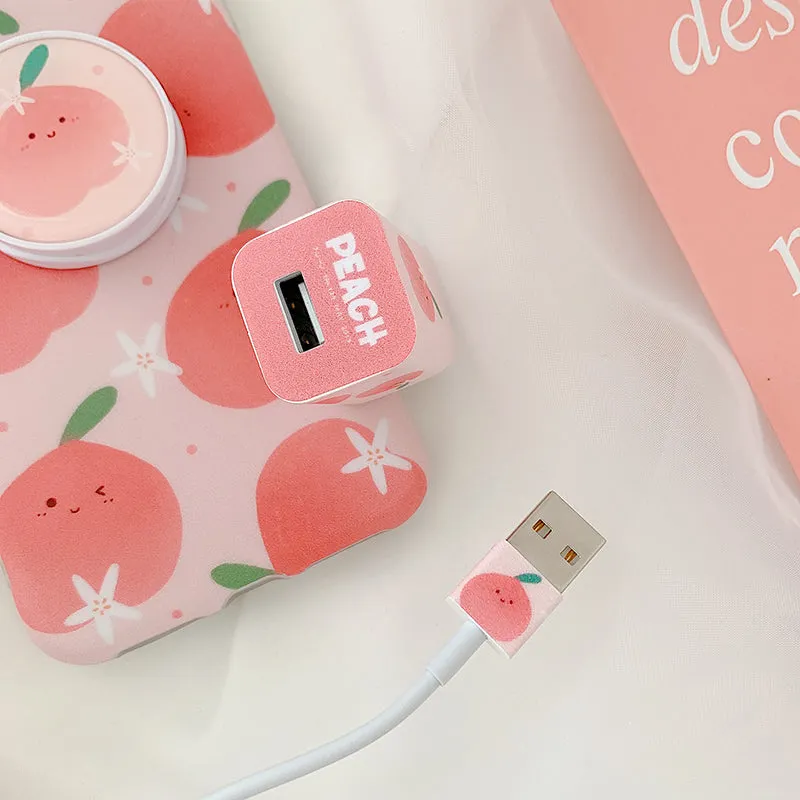 Peach iphone charger sticker KF82731