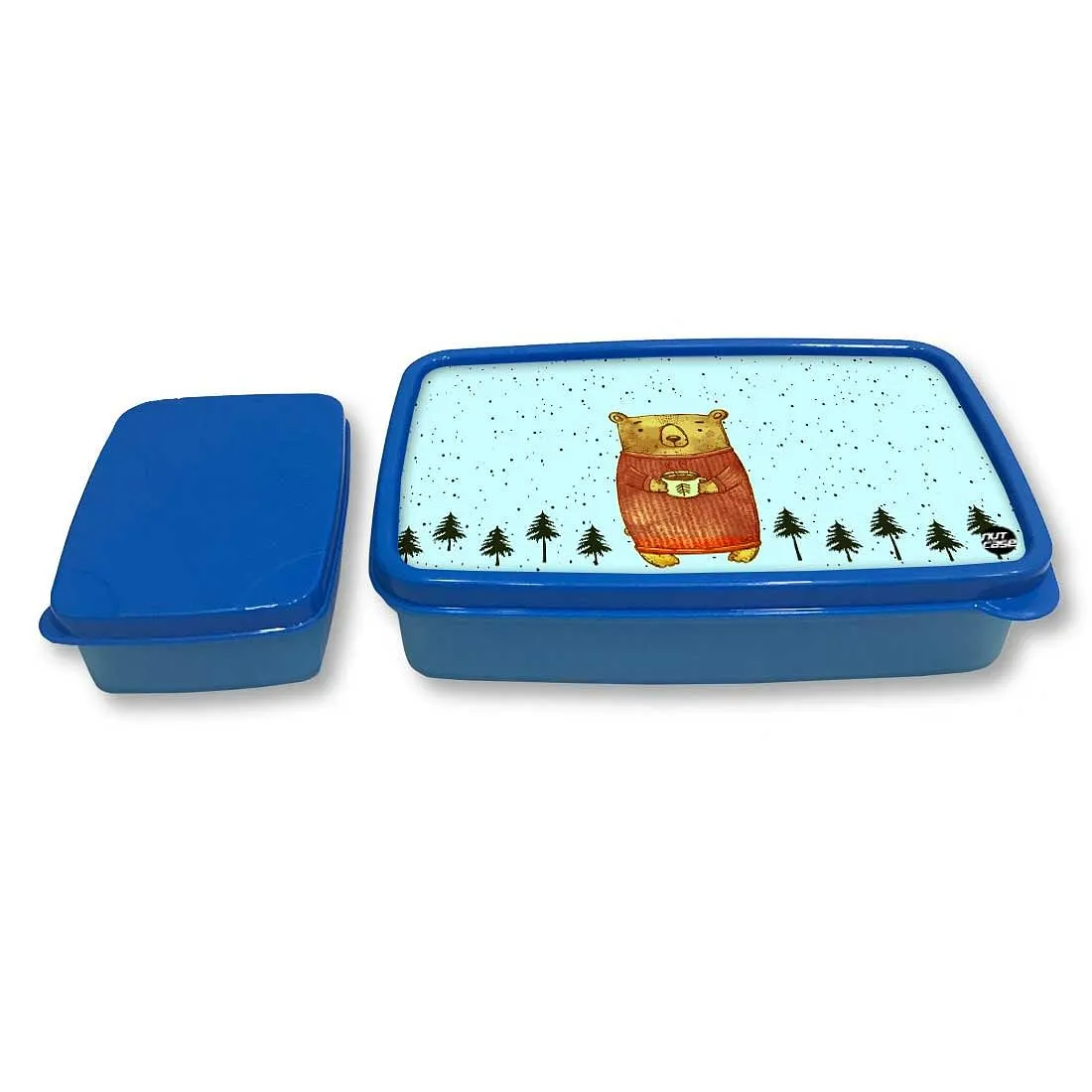 Plastic School Lunch Box for Boys Snack Container - Cute Bear