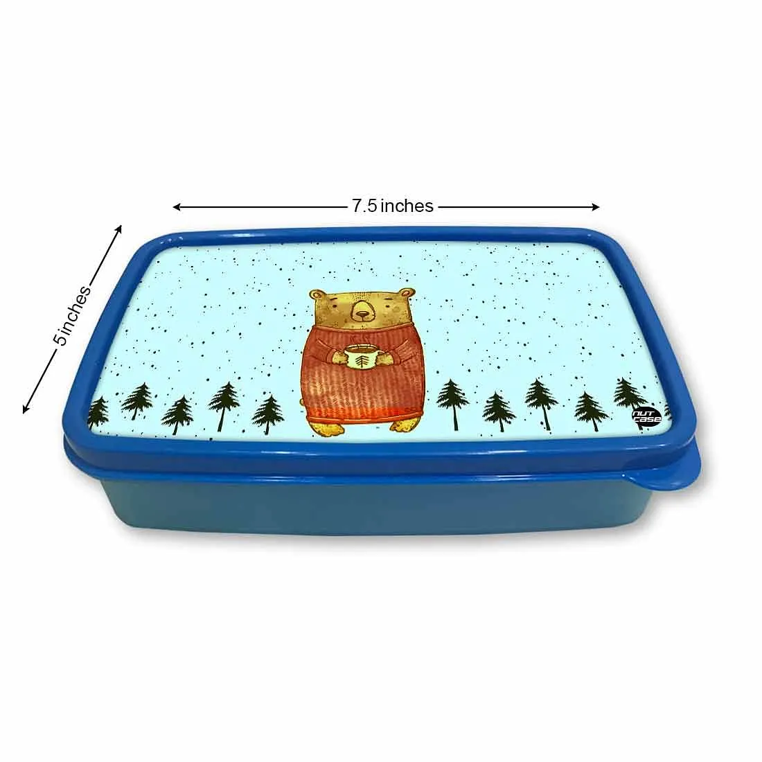 Plastic School Lunch Box for Boys Snack Container - Cute Bear