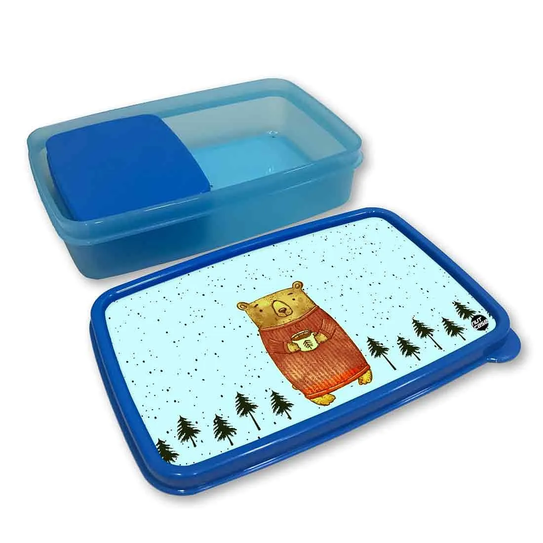 Plastic School Lunch Box for Boys Snack Container - Cute Bear