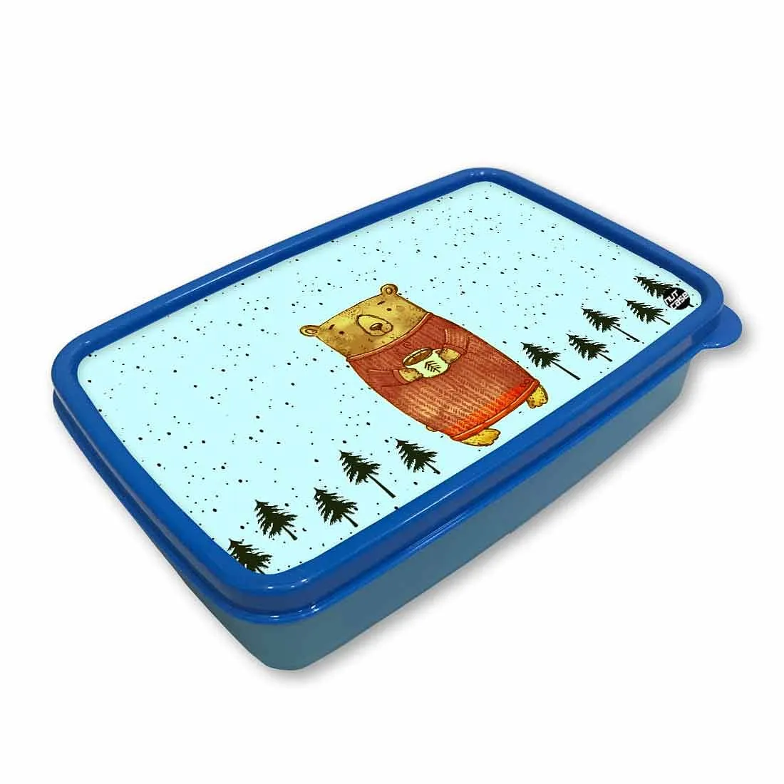 Plastic School Lunch Box for Boys Snack Container - Cute Bear