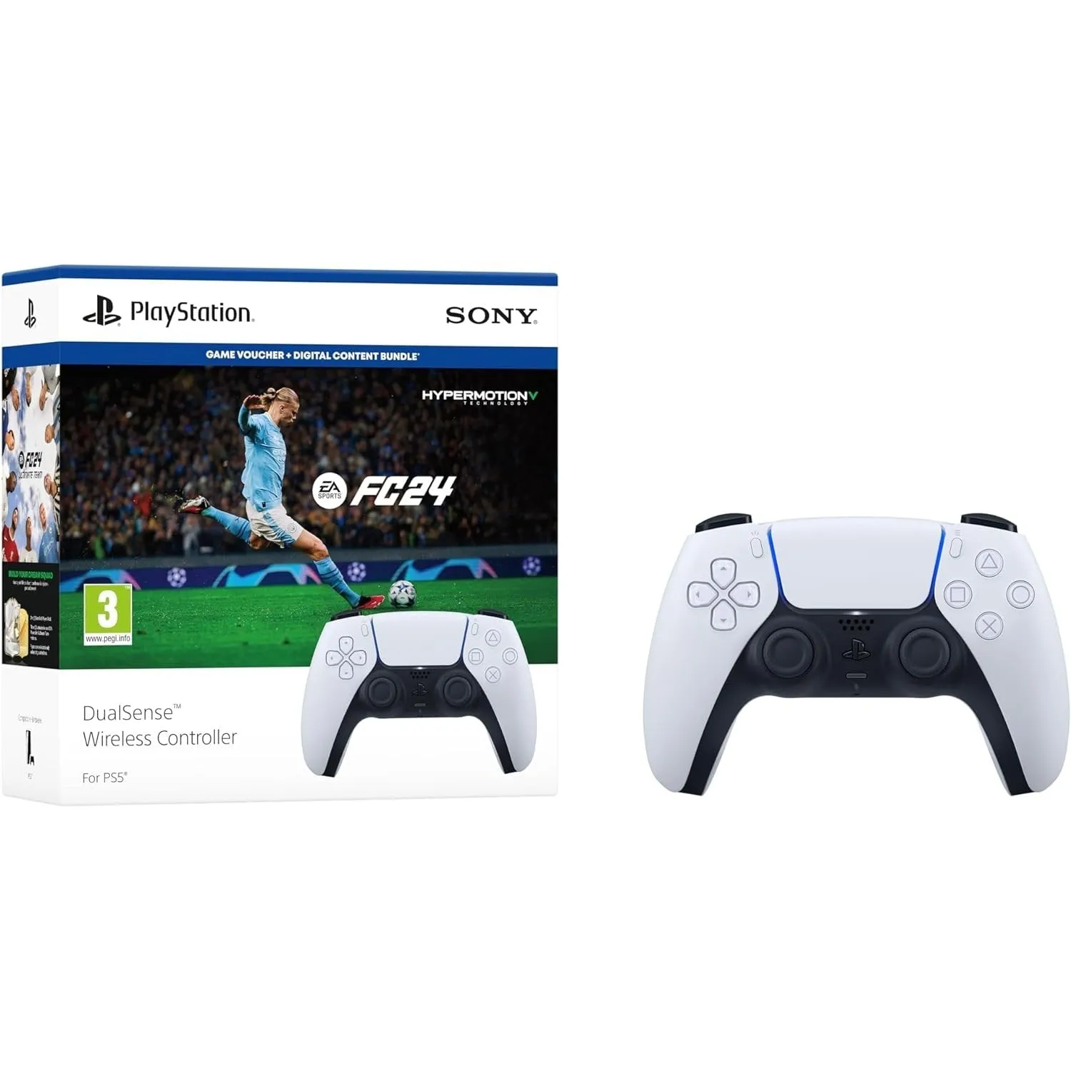 Playstation 5 Dualsense Wireless Controller - White - EA FC 24 Bundle (Sony PlayStation 5)