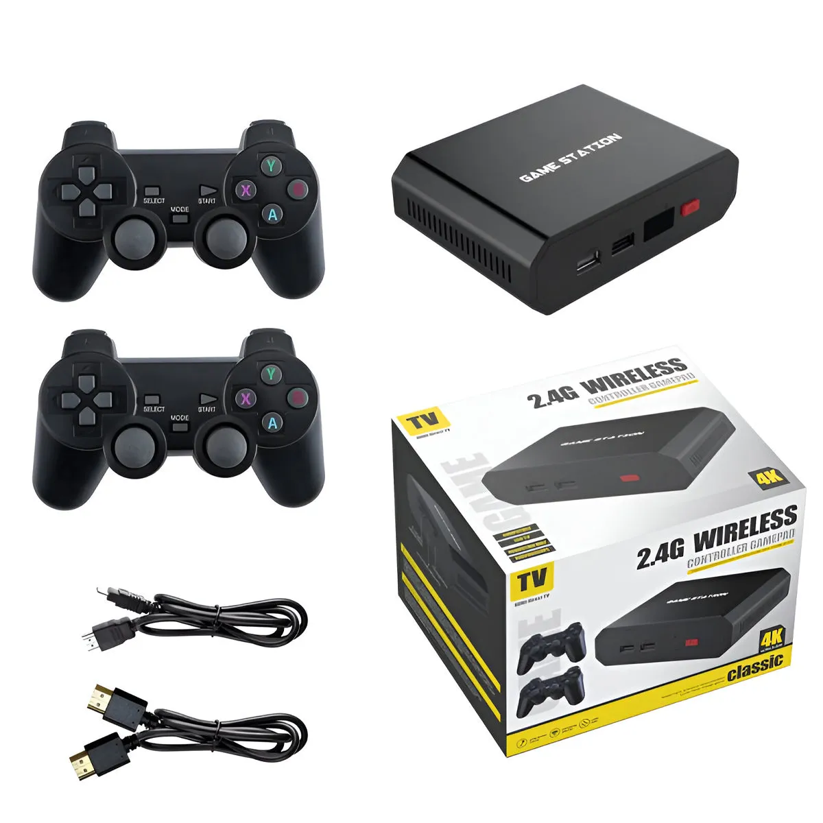 Portable 4K TV Video Game Console 2.4G Wireless Controller