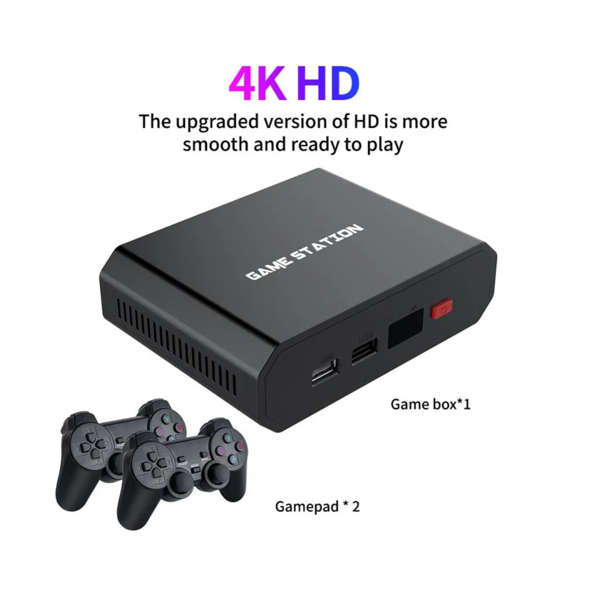 Portable 4K TV Video Game Console 2.4G Wireless Controller