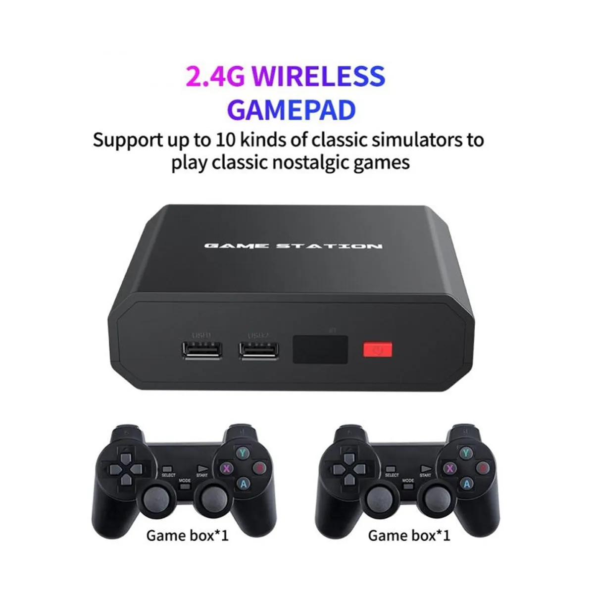 Portable 4K TV Video Game Console 2.4G Wireless Controller