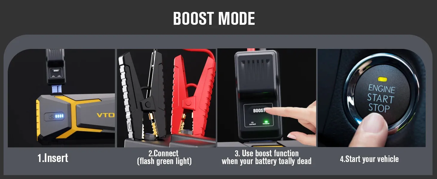 Portable Car Battery Jump Starter 4500A Power Bank Charger with LED Light