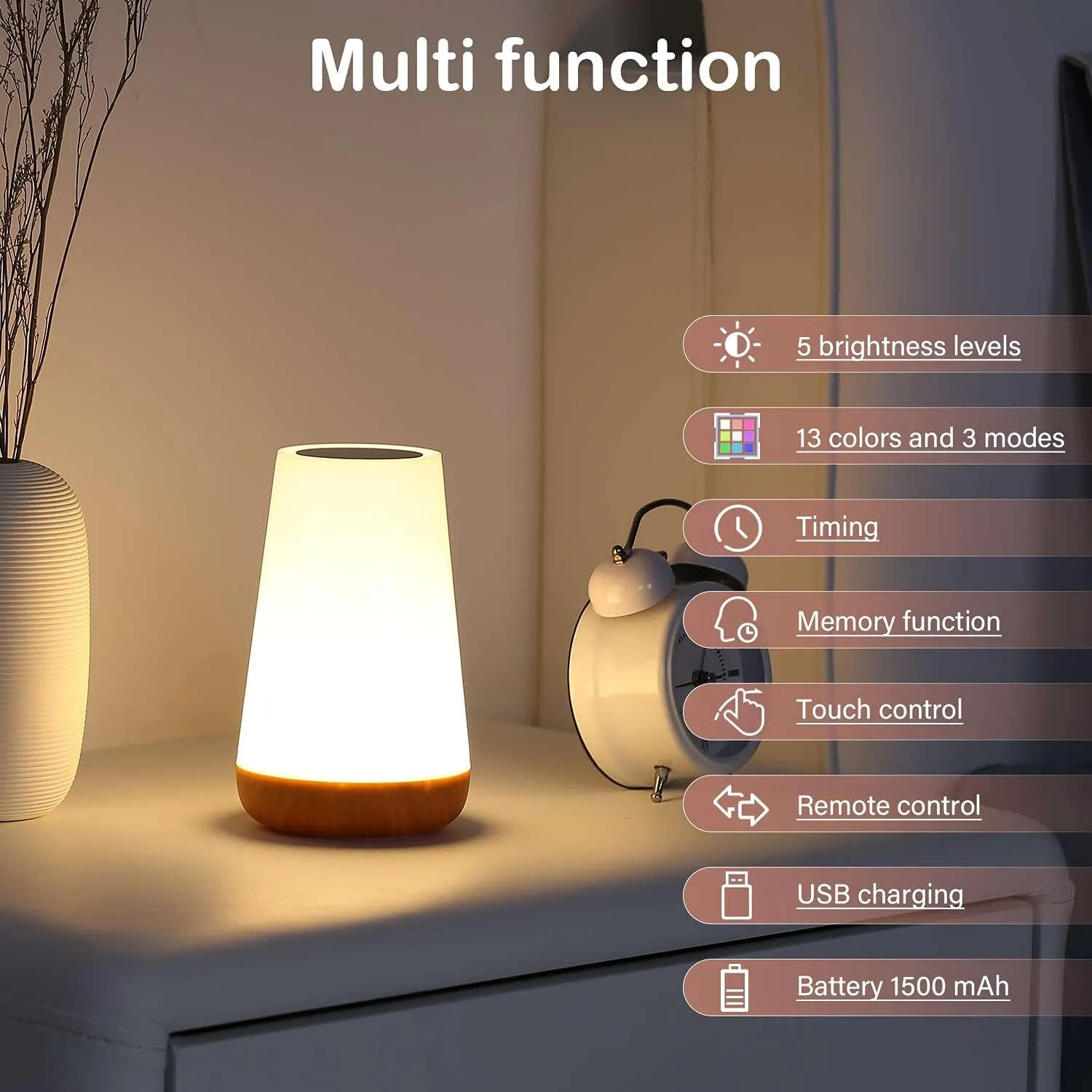 Portable Sensor Control Bedside Lamp