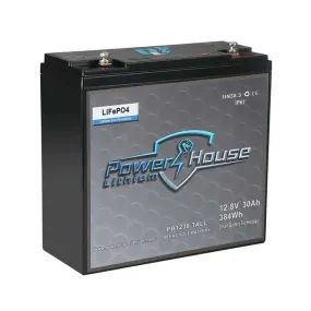 PowerHouse Lithium 12V 30Ah Deep Cycle Battery (Tall)