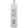 Prime 2-Outlet 2-Port 2.1AMP USB Power Strip w/6ft Accent Cord White