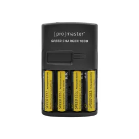 Promaster - Speed Charger 1000 AA NIMH KIT With 4 Batteries