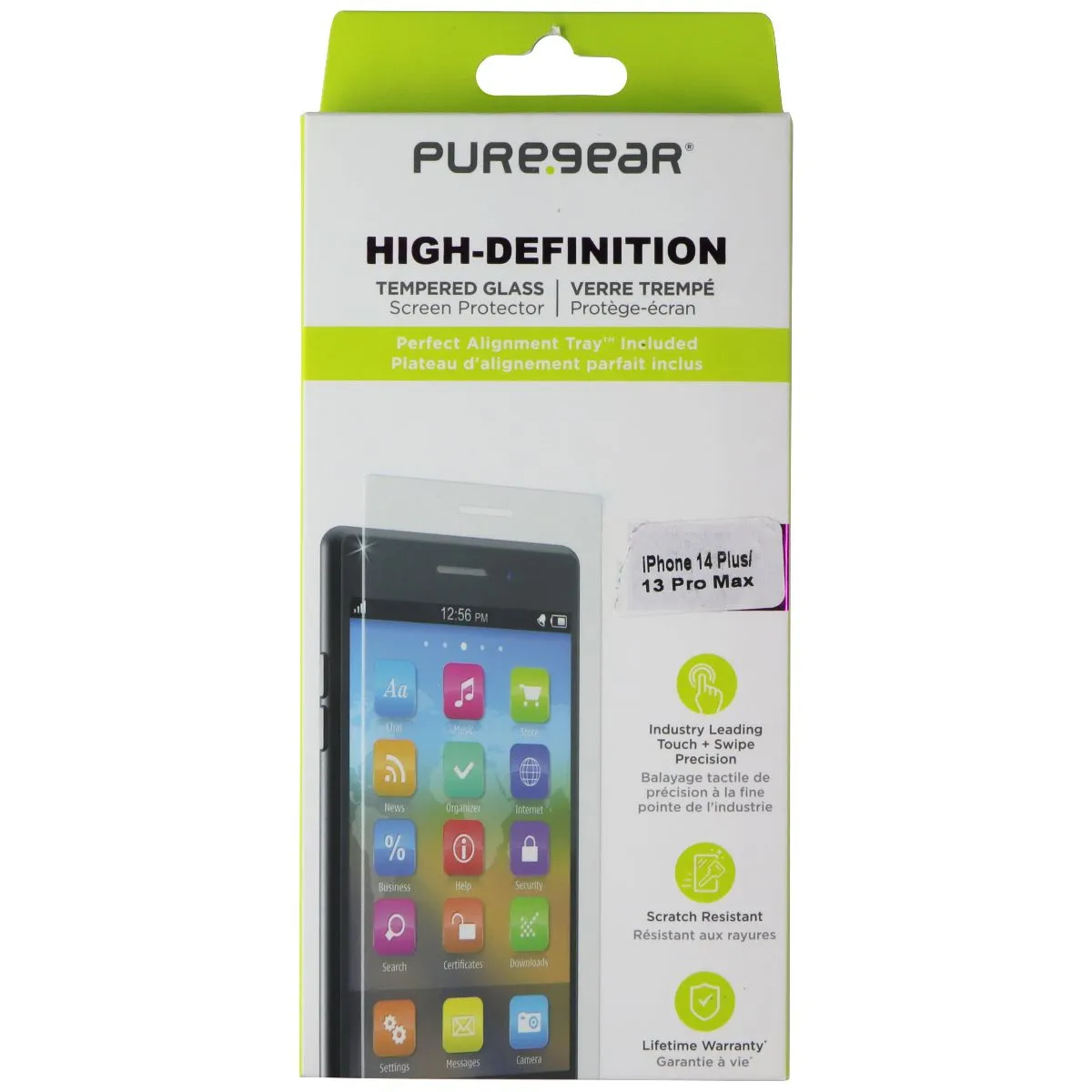 PureGear High-Definition Tempered Glass for Apple iPhone 14 Plus / 13 Pro Max