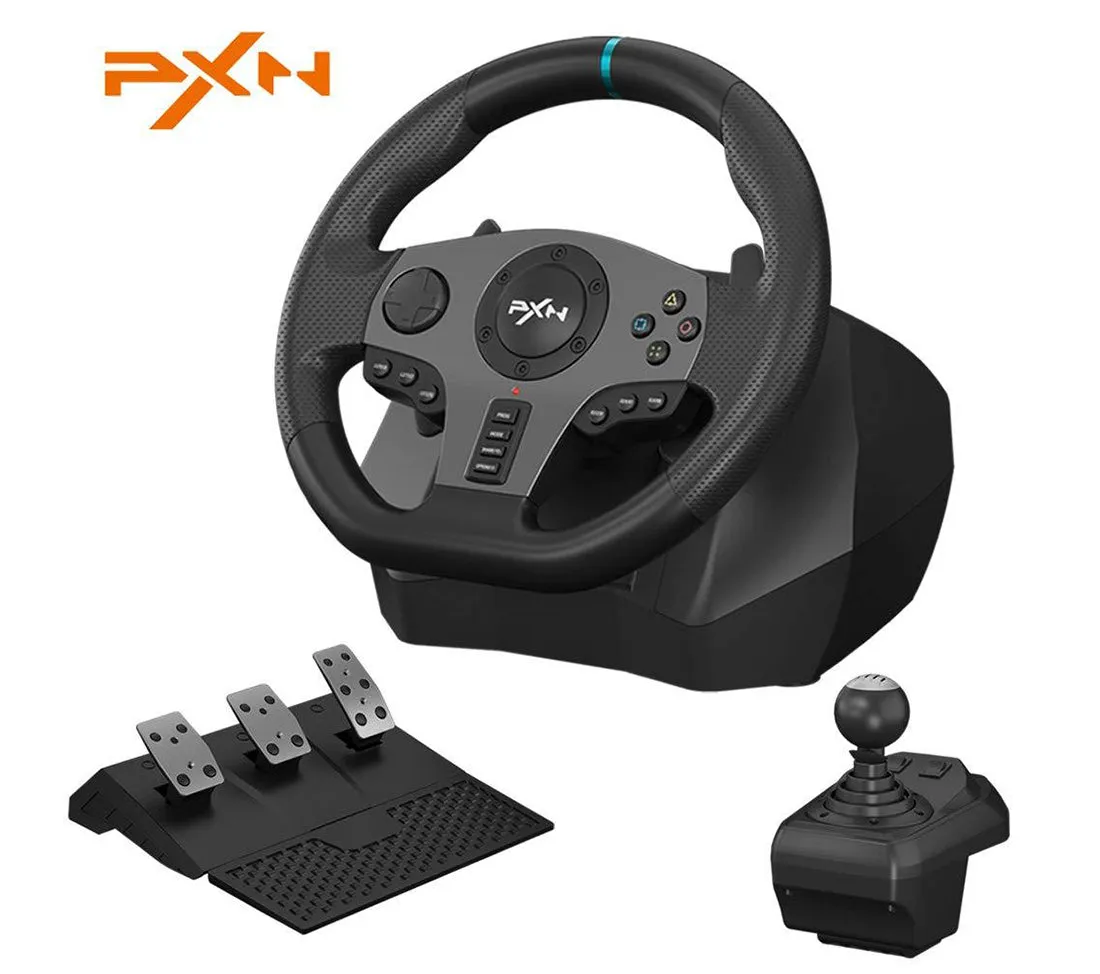 PXN V9 Race Steering Wheel with 3 Pedals and Gear Shifter