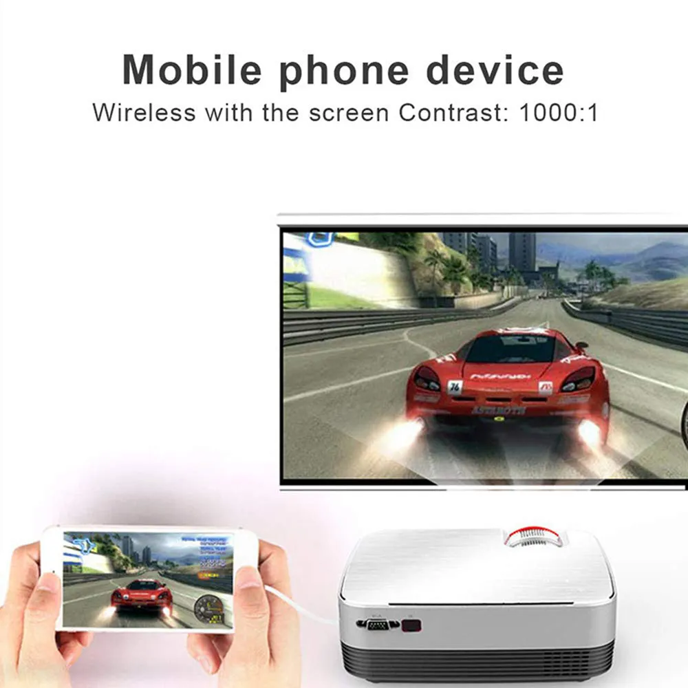 Q6s Android Home Theater Projector 4000Lum 3D Display WiFi HD Projector with Built in Android Miracast, DLAN, Airplay 3D Wireless Mobile Mirroring