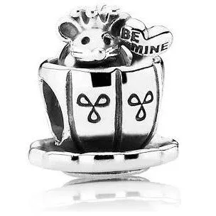 "Be Mine" Mouse in a Teacup Bead Charm