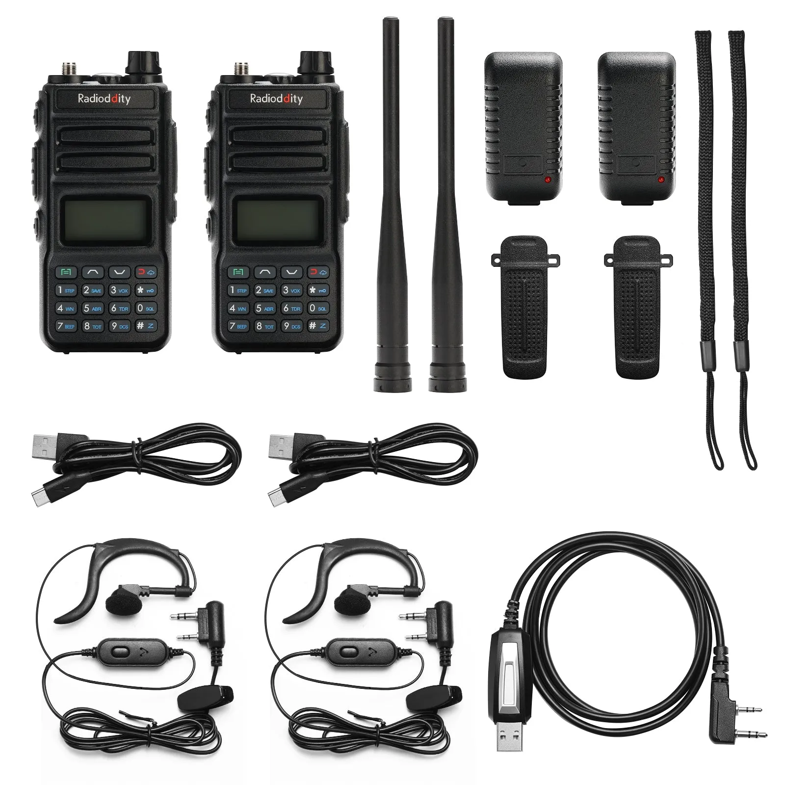 Radioddity GM-30 GMRS Radio [2 Pack   Cable] [OPEN BOX]