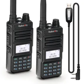 Radioddity GM-30 GMRS Radio [2 Pack   Cable] [OPEN BOX]