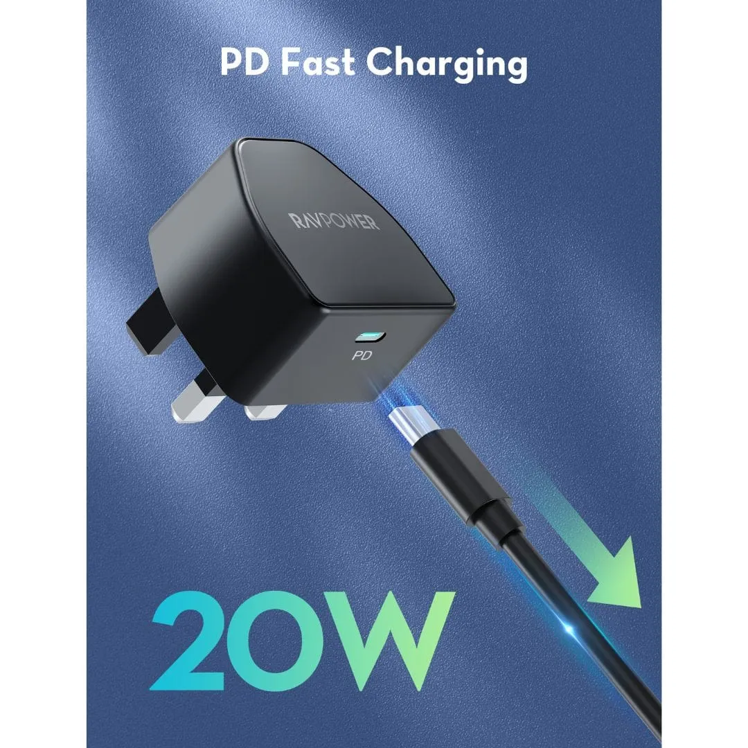 RAVPOWER 20W PD Pioneer USB-C Wall Charger - PC1041