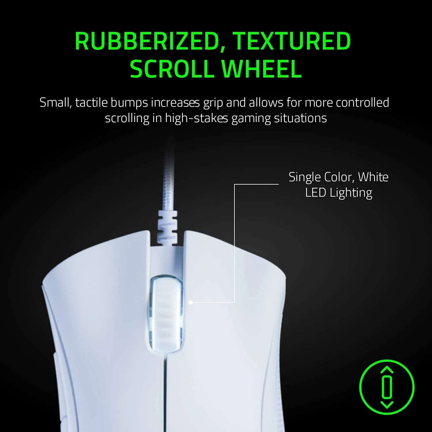 Razer DeathAdder Ergonomic Wired Gaming Mouse, Essential White Edition