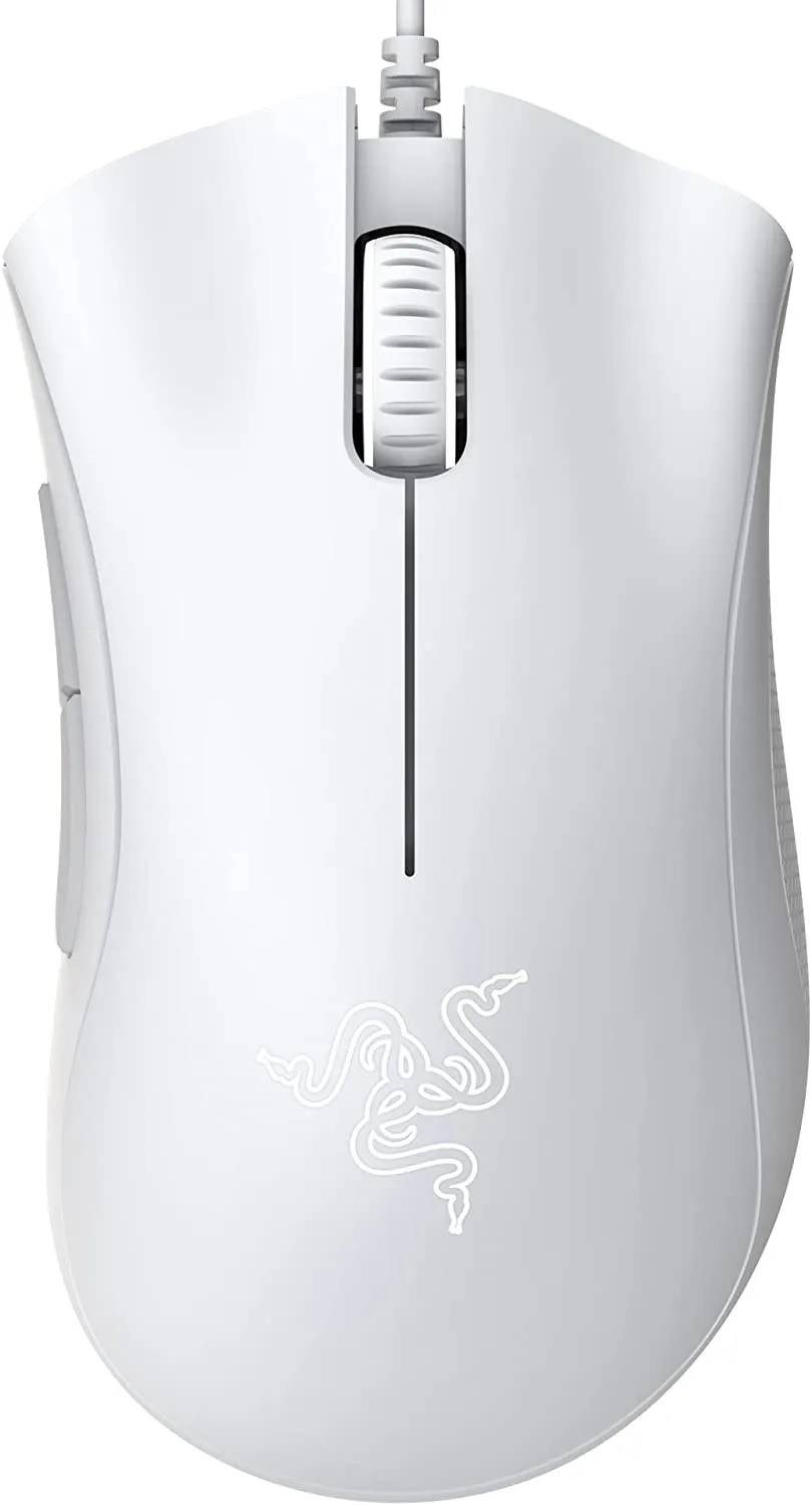 Razer DeathAdder Ergonomic Wired Gaming Mouse, Essential White Edition