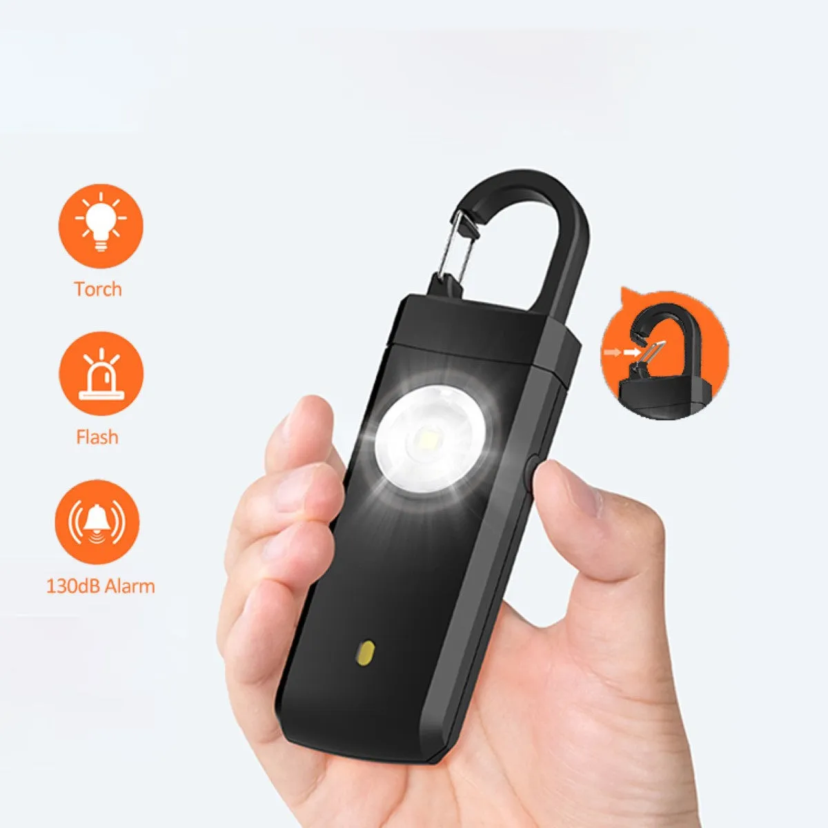 Rechargeable Personal Safety Alarm & Flashlight