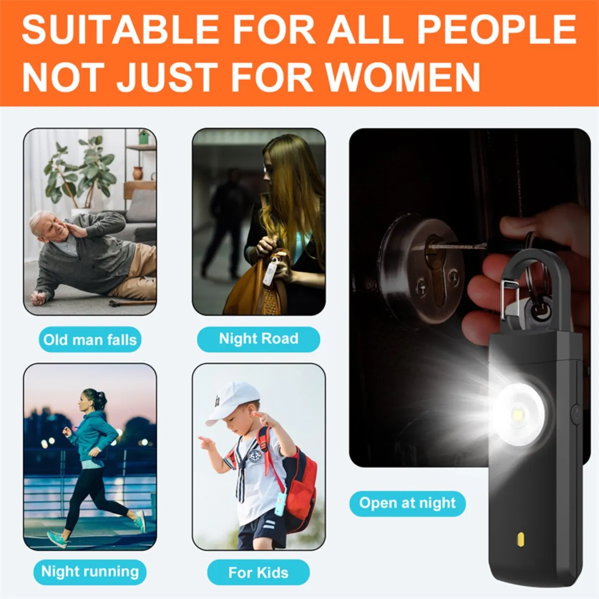 Rechargeable Personal Safety Alarm & Flashlight