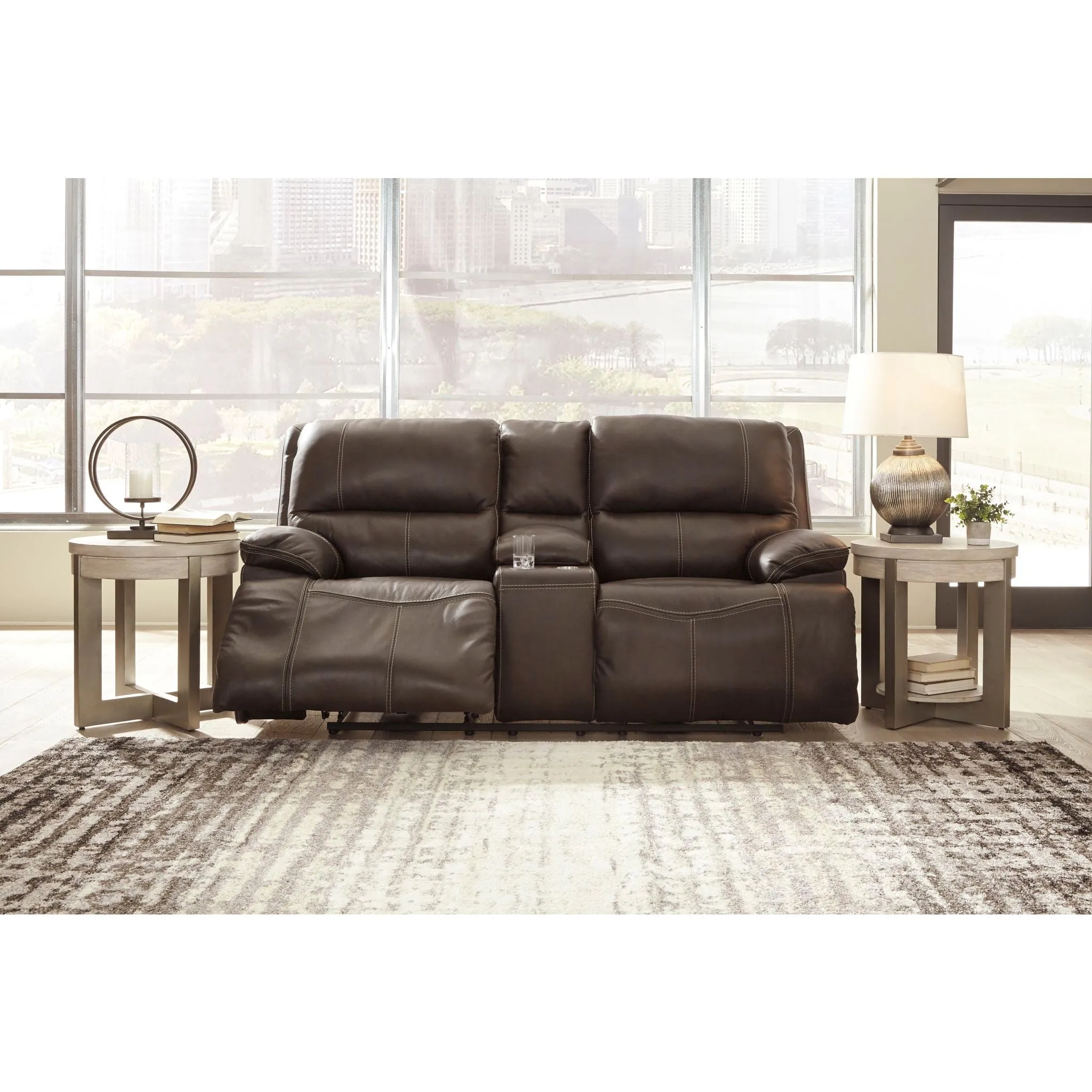 Ricmen Power Reclining Sofa w/ Power Headrest - Walnut