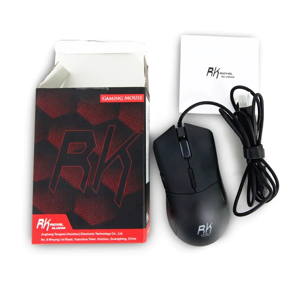 Royal Kludge RK168 6200 DPI RGB Ambidextrous Gaming Mouse with 4 Programmable Buttons for PC