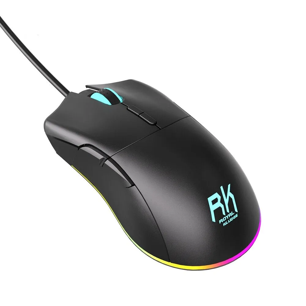 Royal Kludge RK168 6200 DPI RGB Ambidextrous Gaming Mouse with 4 Programmable Buttons for PC