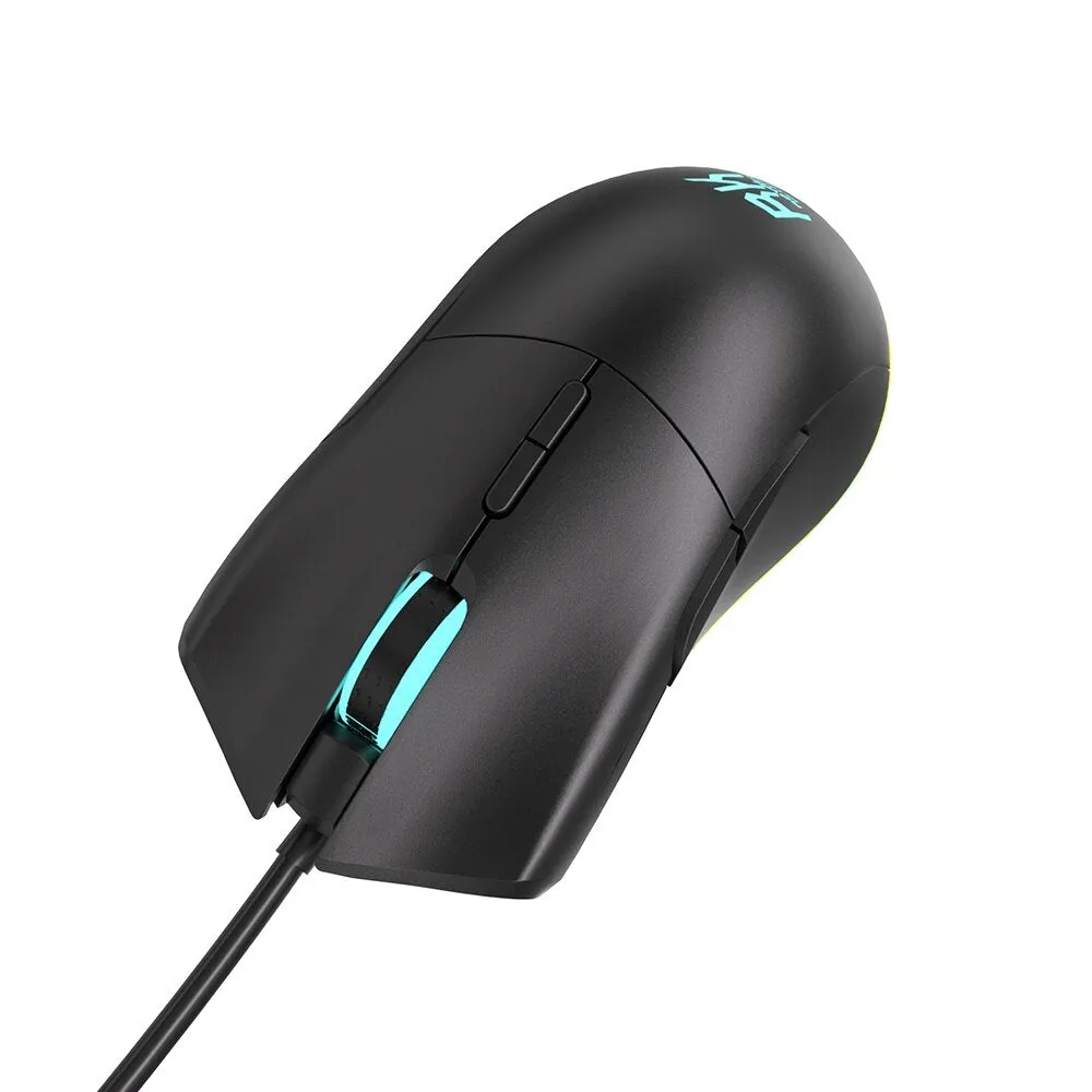 Royal Kludge RK168 6200 DPI RGB Ambidextrous Gaming Mouse with 4 Programmable Buttons for PC