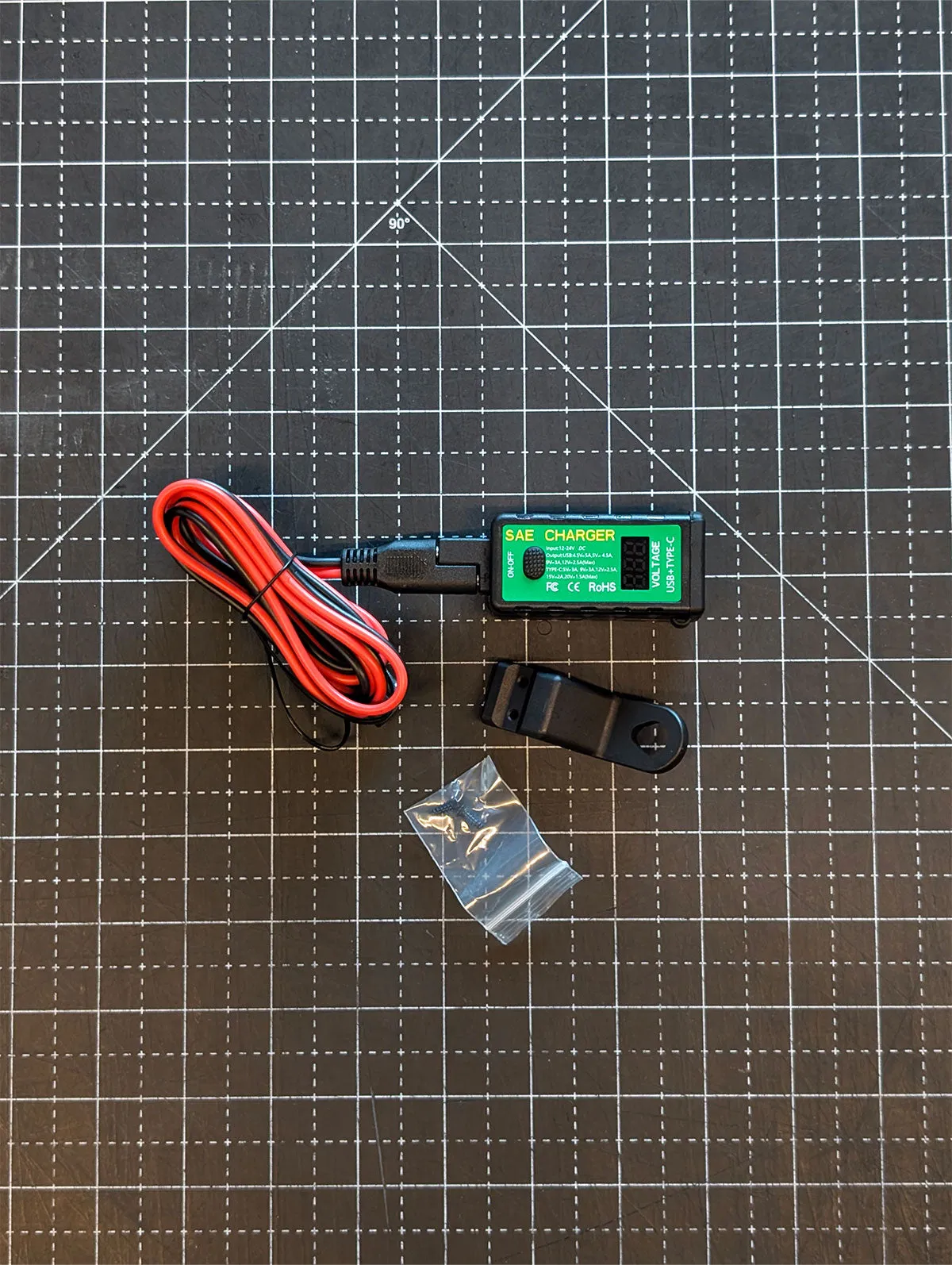 SAE Volt Meter and Dual Port USB Charger