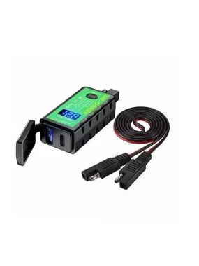 SAE Volt Meter and Dual Port USB Charger