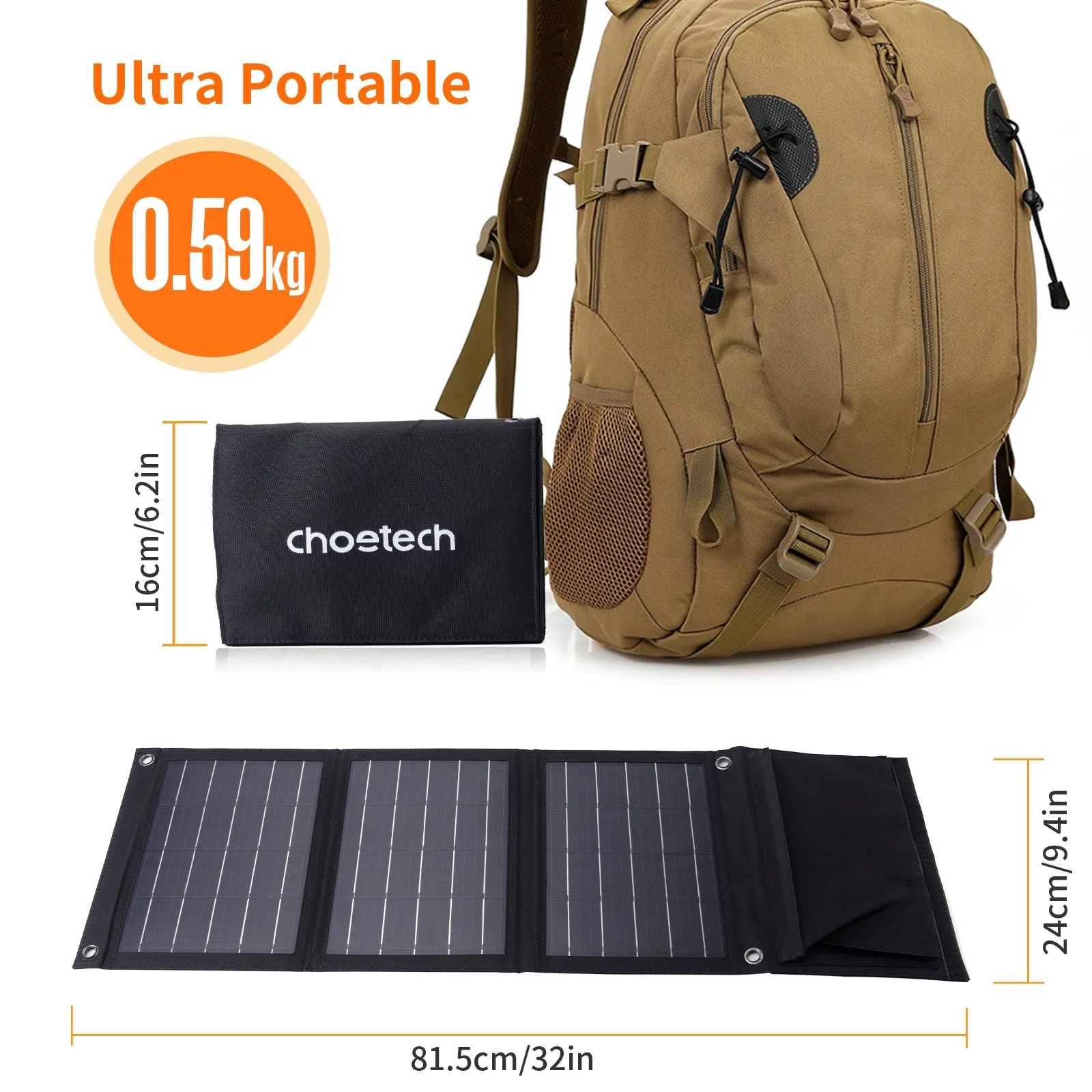 SC005 Choetech 22W Foldable Solar Charger