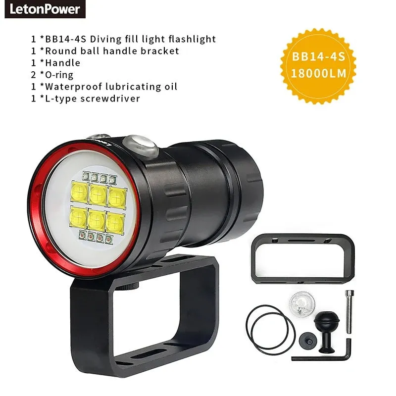 Scuba Diving Flashlight 27 LED 22800 Lumen Waterproof