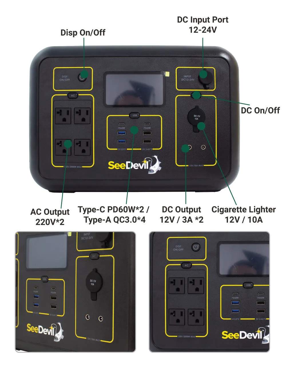 SeeDevil 2000W Portable Power Station | 2121Wh (SD-PPS2000-G1)