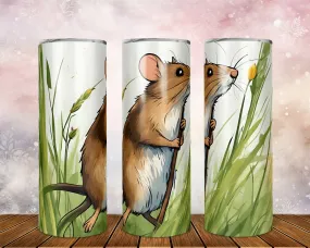 Skinny Tumbler with Straw, 20oz, Cute Mouse