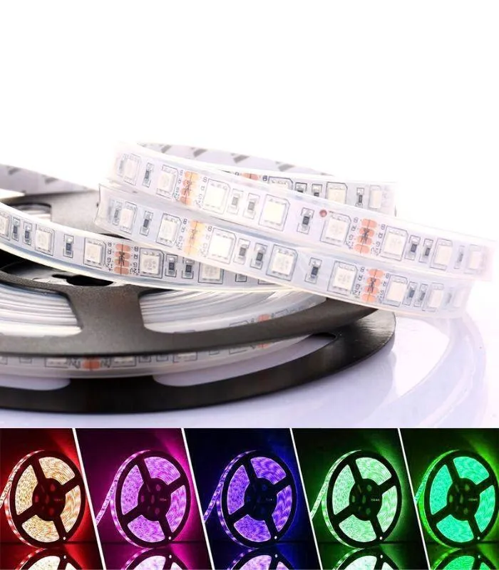 SMD5050 WiFi Wireless Control RGB LED Strip 12V IP65 Waterproof 150LED 5m Full Kit Compatible with Alexa and Google Home