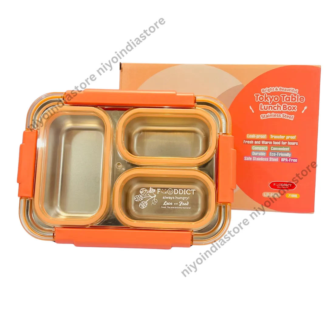 Spill Free 3 Compartments Lunchbox - 710ml