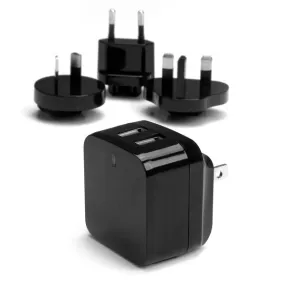 Startech.Com Travel Usb Wall Charger - 2 Port - Black - Universal Travel Adapter - International Power Adapter - Usb Cha